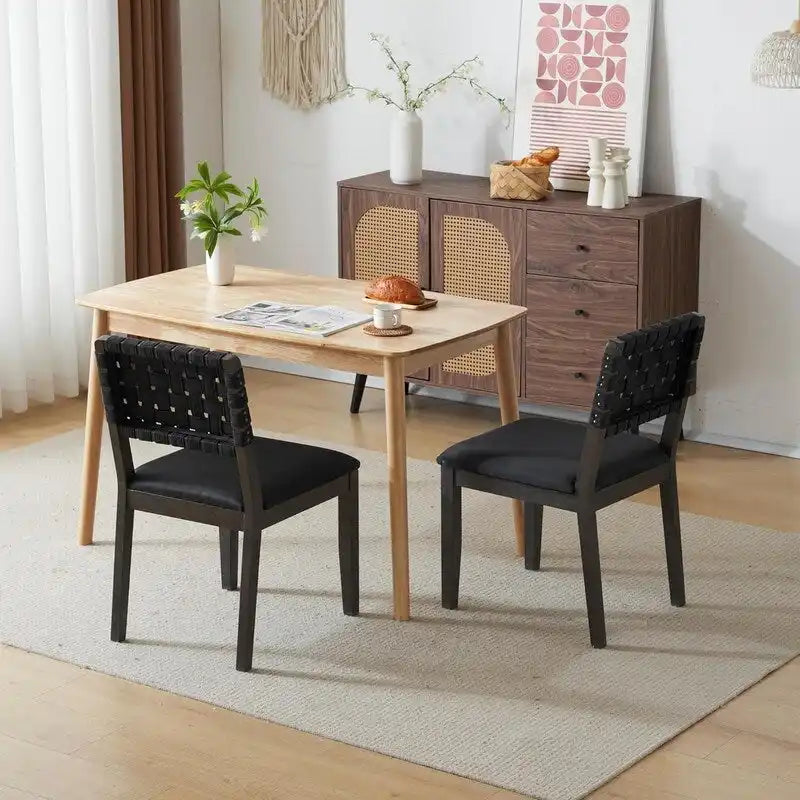 Ensemble de 2 chaises de salle à manger en bois de style moderne du milieu du siècle