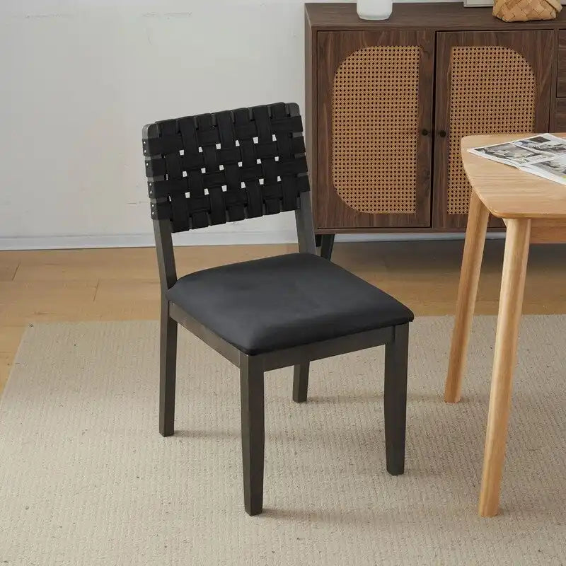 Ensemble de 2 chaises de salle à manger en bois de style moderne du milieu du siècle