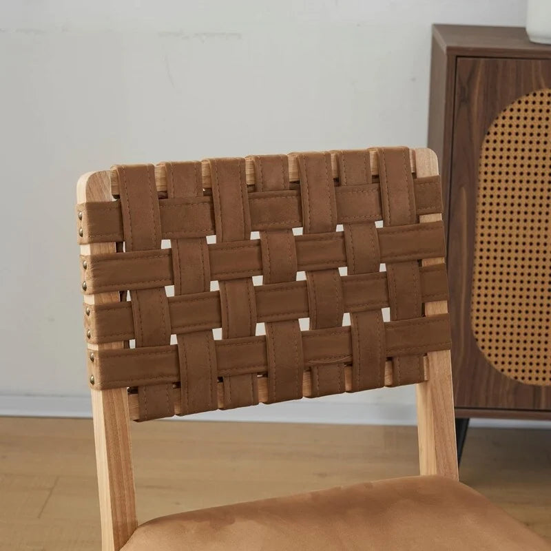 Ensemble de 2 chaises de salle à manger en bois de style moderne du milieu du siècle