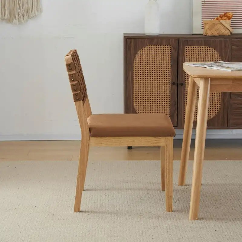 Ensemble de 2 chaises de salle à manger en bois de style moderne du milieu du siècle