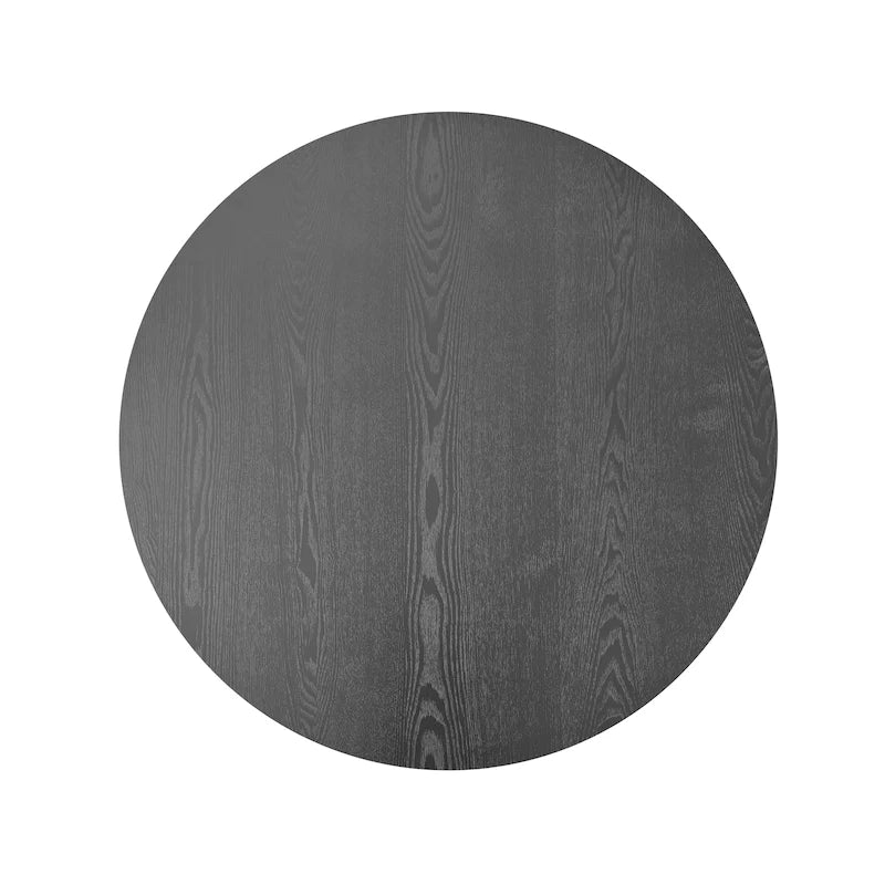 Table basse ronde moderne en placage de bois massif avec rangement