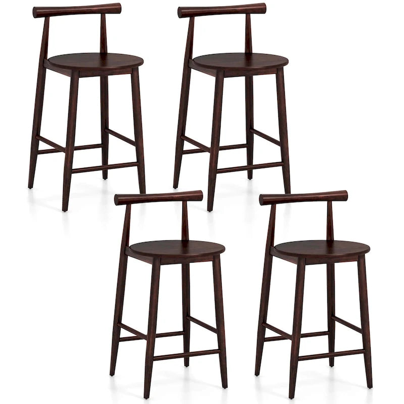 Ensemble de 2 ou 4 tabourets de bar Costway en bois d'acacia