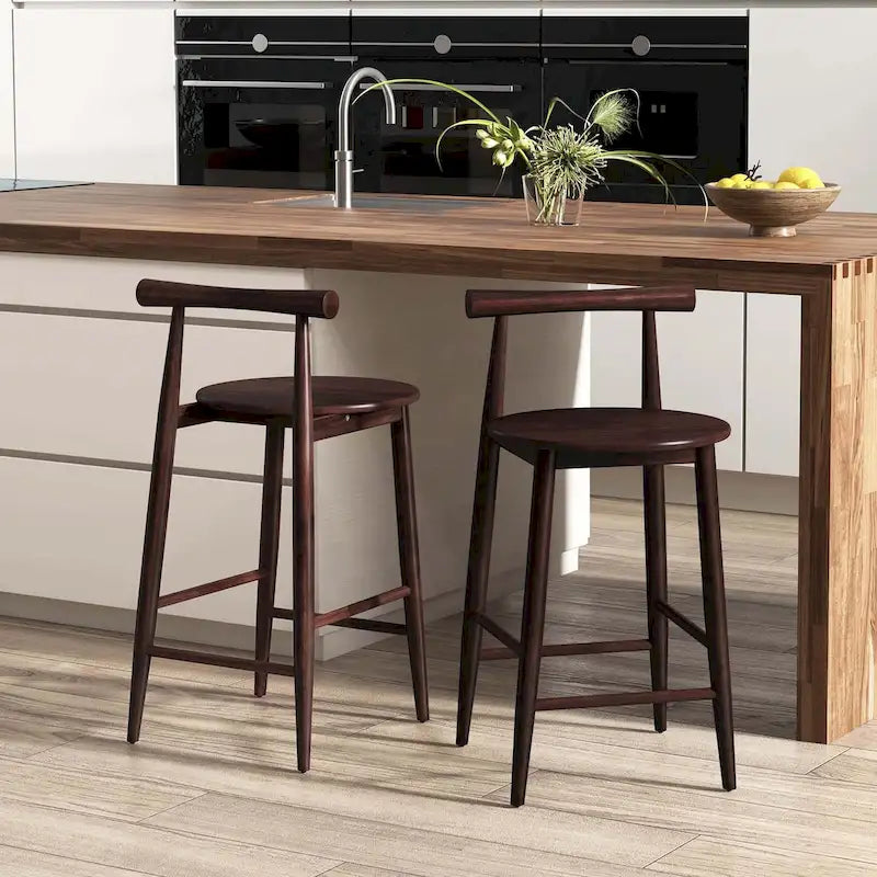 Ensemble de 2 ou 4 tabourets de bar Costway en bois d'acacia