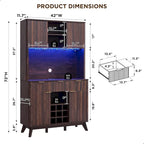 Meuble bar à vin 72, meuble bar à café moderne en bois avec éclairage LED - Non disponible