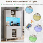 Meuble bar à vin 72, meuble bar à café moderne en bois avec éclairage LED - Non disponible