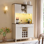 Meuble bar à vin 72, meuble bar à café moderne en bois avec éclairage LED - Non disponible