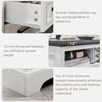 Table de chevet de style campagnard avec station de recharge, table d'appoint avec 2 tiroirs