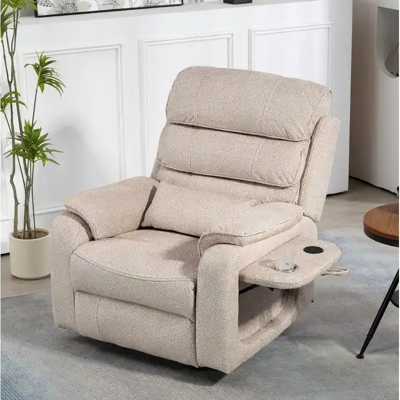 Fauteuil releveur électrique Deluxe à double moteur, longueur 190 cm, 100 % polyester, massage/chauffage, montage facile