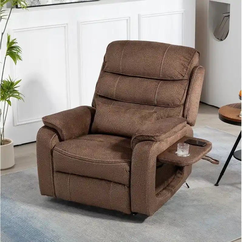 Fauteuil releveur électrique Deluxe à double moteur, longueur 190 cm, 100 % polyester, massage/chauffage, montage facile