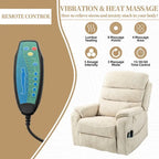 Fauteuil releveur électrique Deluxe à double moteur, longueur 190 cm, 100 % polyester, massage/chauffage, montage facile
