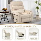 Fauteuil releveur électrique Deluxe à double moteur, longueur 190 cm, 100 % polyester, massage/chauffage, montage facile