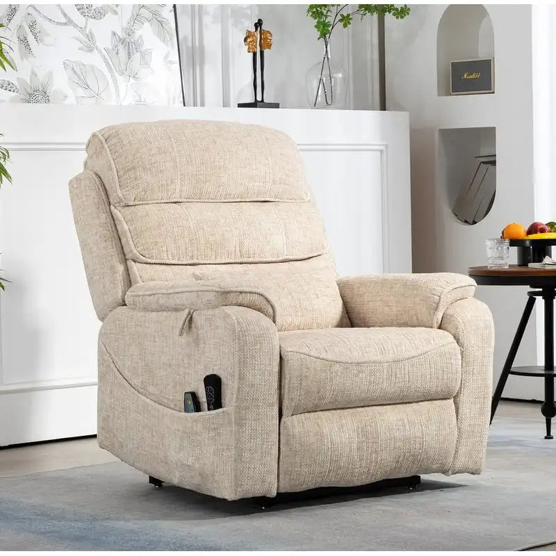 Fauteuil releveur électrique Deluxe à double moteur, longueur 190 cm, 100 % polyester, massage/chauffage, montage facile
