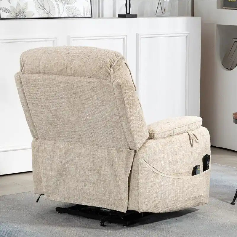 Fauteuil releveur électrique Deluxe à double moteur, longueur 190 cm, 100 % polyester, massage/chauffage, montage facile
