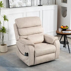 Fauteuil releveur électrique Deluxe à double moteur, longueur 190 cm, 100 % polyester, massage/chauffage, montage facile