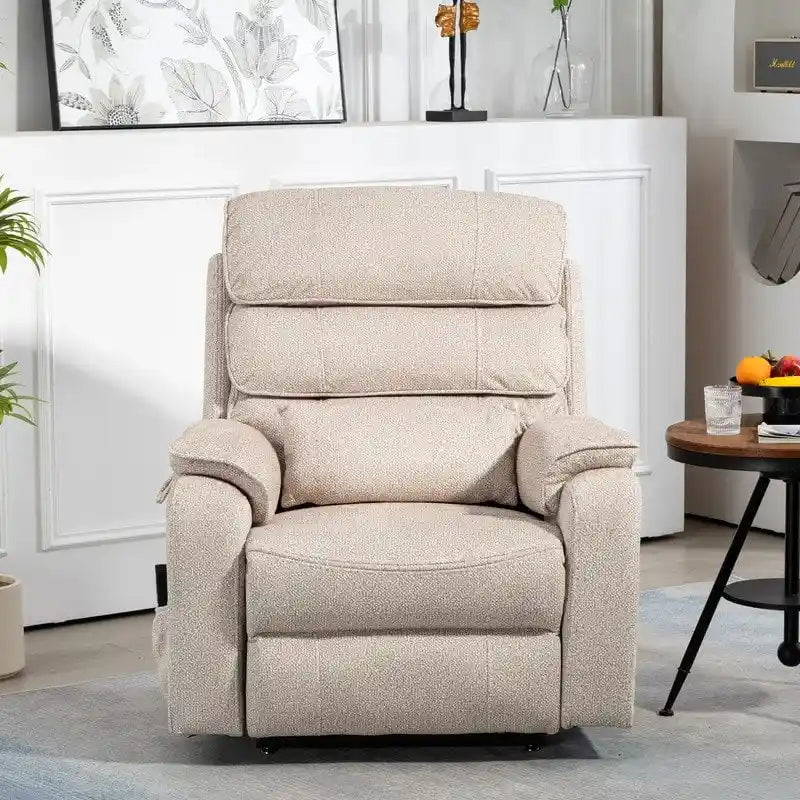 Fauteuil releveur électrique Deluxe à double moteur, longueur 190 cm, 100 % polyester, massage/chauffage, montage facile