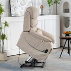 Fauteuil releveur électrique Deluxe à double moteur, longueur 190 cm, 100 % polyester, massage/chauffage, montage facile