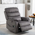 Fauteuil releveur électrique Deluxe à double moteur, longueur 190 cm, 100 % polyester, massage/chauffage, montage facile