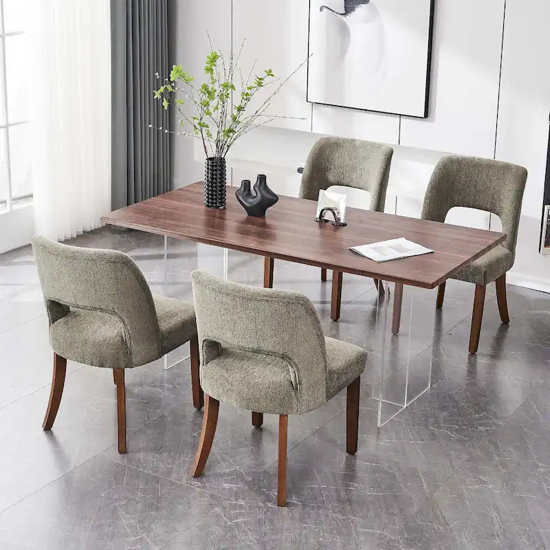 Ensemble de 4 chaises de salle à manger recouvertes de tissu