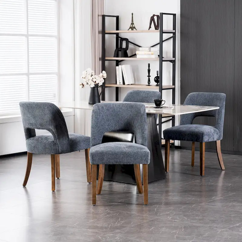 Ensemble de 4 chaises de salle à manger recouvertes de tissu