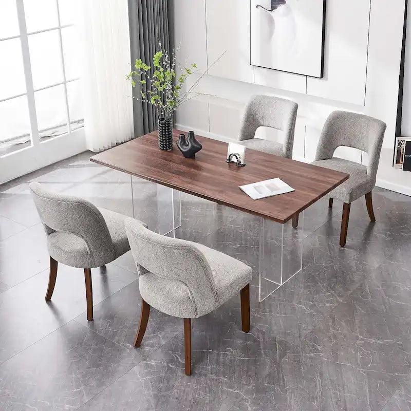 Ensemble de 4 chaises de salle à manger recouvertes de tissu