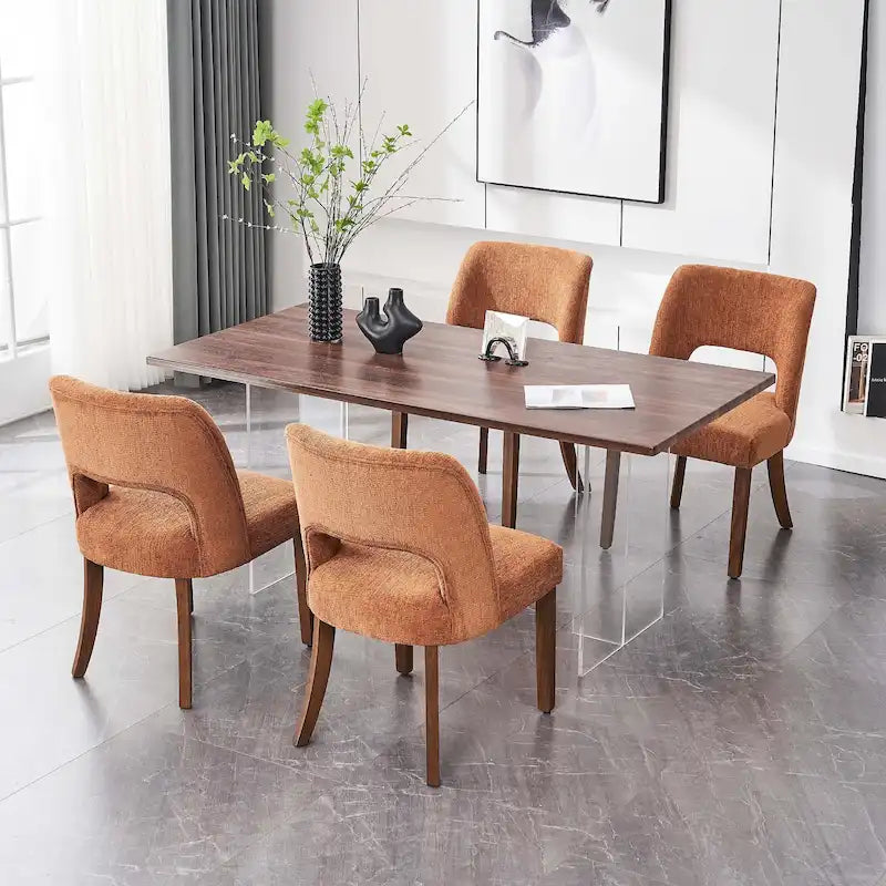 Ensemble de 4 chaises de salle à manger recouvertes de tissu