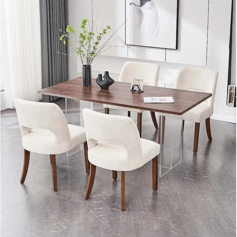 Ensemble de 4 chaises de salle à manger recouvertes de tissu
