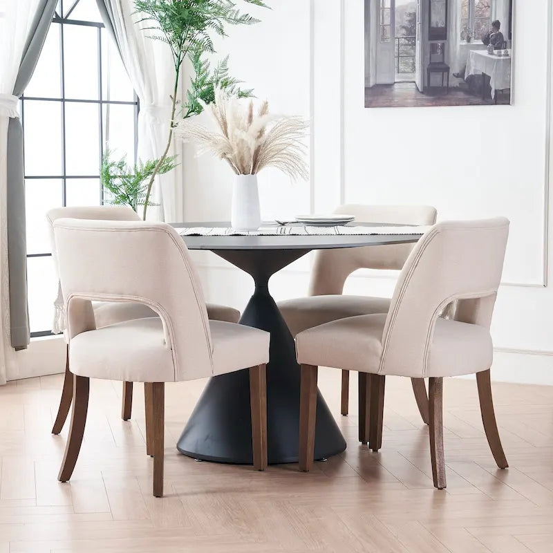 Ensemble de 4 chaises de salle à manger recouvertes de tissu