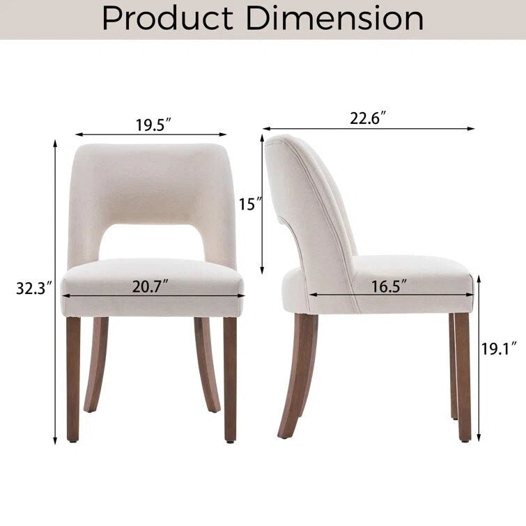 Ensemble de 4 chaises de salle à manger recouvertes de tissu