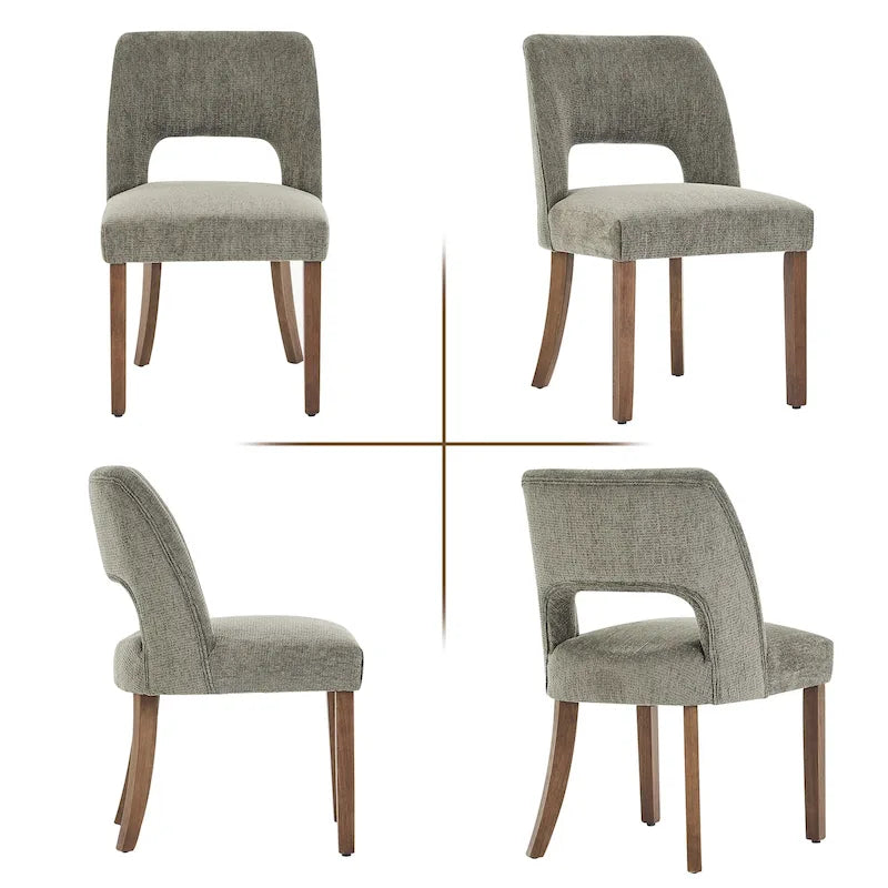 Ensemble de 4 chaises de salle à manger recouvertes de tissu
