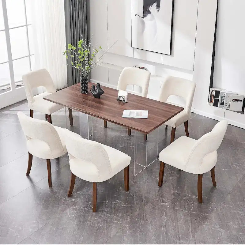 Ensemble de 4 chaises de salle à manger recouvertes de tissu