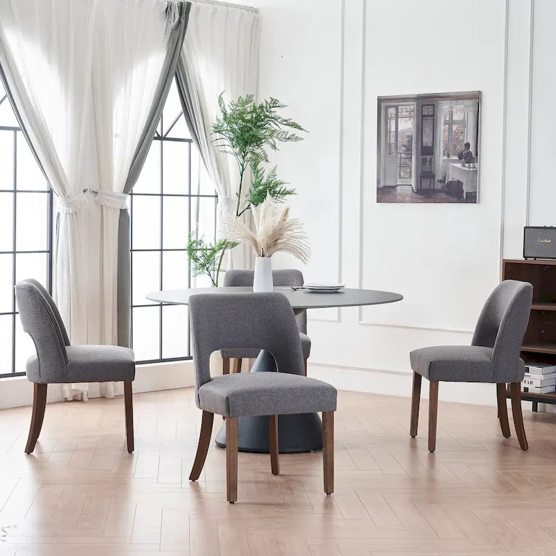 Ensemble de 4 chaises de salle à manger recouvertes de tissu
