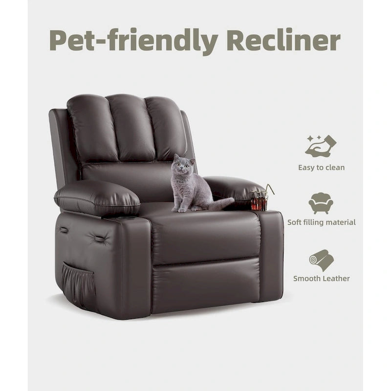 Fauteuils inclinables pivotants à 360° surdimensionnés avec fonction chauffante et massante