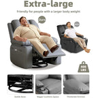 Fauteuils inclinables pivotants à 360° surdimensionnés avec fonction chauffante et massante