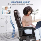 Fauteuil de direction ergonomique chauffant avec massage à 2/4/6 points, repose-pieds rétractable et revêtement en cuir PU