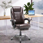 Fauteuil de direction ergonomique chauffant avec massage à 2/4/6 points, repose-pieds rétractable et revêtement en cuir PU