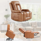 Fauteuil inclinable électrique avec fonction massage, porte-gobelets et poche latérale.