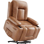 Fauteuil inclinable électrique avec fonction massage, porte-gobelets et poche latérale.
