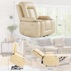 Fauteuil inclinable électrique avec fonction massage, porte-gobelets et poche latérale.