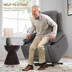 Fauteuil inclinable électrique avec fonction massage, porte-gobelets et poche latérale.