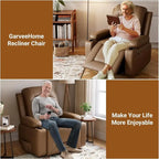 Fauteuil inclinable électrique avec fonction massage, porte-gobelets et poche latérale.