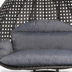 Fauteuil suspendu œuf LeisureMod pour 2 personnes avec support - Balancelle hamac/fauteuil roulant d'extérieur/intérieur en rotin tressé avec coussins