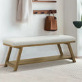 Banc à chaussures en bois massif avec coussin, banc à chaussures d'entrée