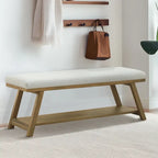 Banc à chaussures en bois massif avec coussin, banc à chaussures d'entrée