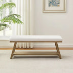 Banc à chaussures en bois massif avec coussin, banc à chaussures d'entrée