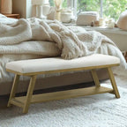 Banc à chaussures en bois massif avec coussin, banc à chaussures d'entrée