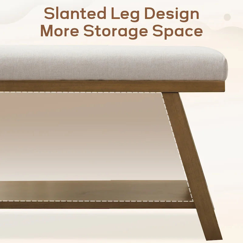 Banc à chaussures en bois massif avec coussin, banc à chaussures d'entrée