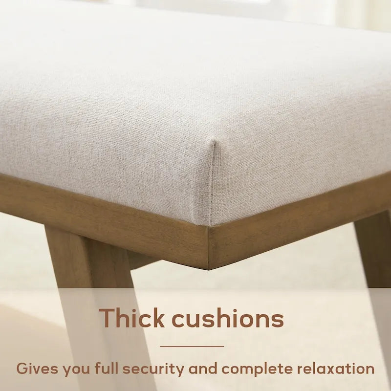 Banc à chaussures en bois massif avec coussin, banc à chaussures d'entrée