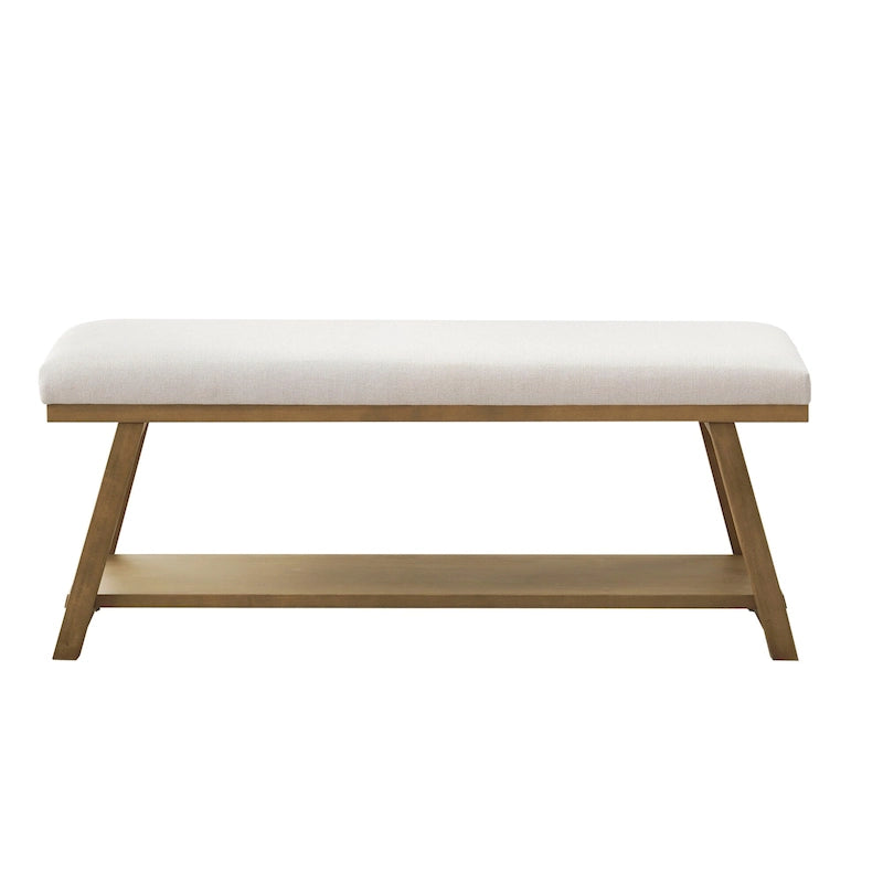 Banc à chaussures en bois massif avec coussin, banc à chaussures d'entrée
