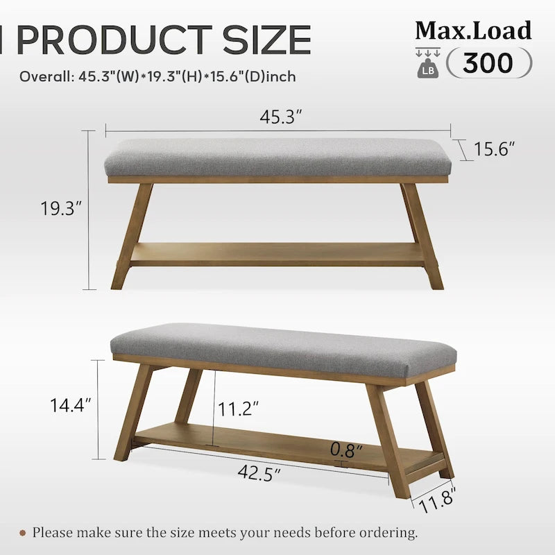 Banc à chaussures en bois massif avec coussin, banc à chaussures d'entrée