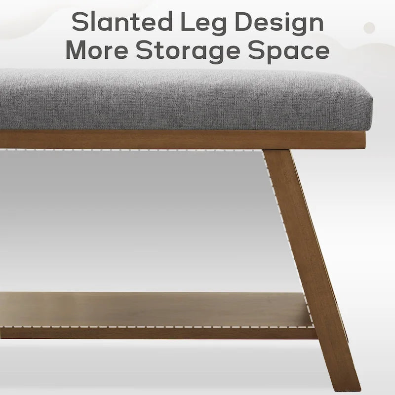 Banc à chaussures en bois massif avec coussin, banc à chaussures d'entrée